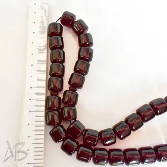 تسبیح سندلوس بودار 35 دانه اصل کد 1258 استوانه‌ای زرشکی-بنفش شماره 13 آقابزرگ - Image 4