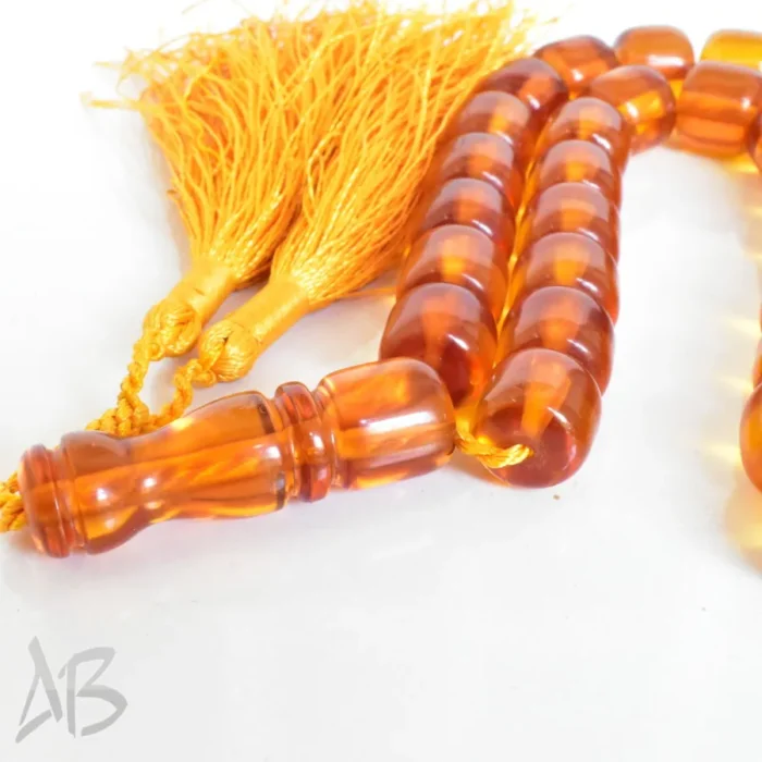 تسبیح سندلوس بودار 33 دانه اصل کد 1259 استوانه‌ای نارنجی شماره 13 آقابزرگ - Image 6