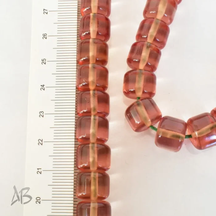 تسبیح سندلوس بودار 53 دانه اصل کد 1266 استوانه‌ای شماره 12 رنگ بنزینی خوشرنگ آقابزرگ - Image 4