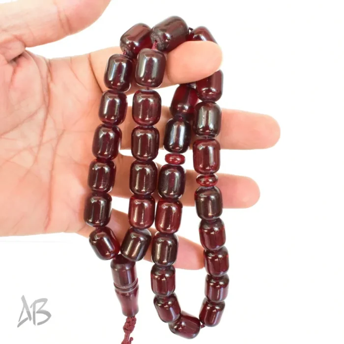 تسبیح سندلوس 33 دانه بودار کد 1271 تراش کپسولی کشیده بسیار زیبا آقابزرگ - Image 3