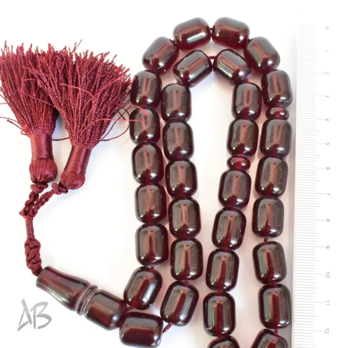 تسبیح سندلوس 33 دانه بودار کد 1271 تراش کپسولی کشیده بسیار زیبا آقابزرگ - Image 4