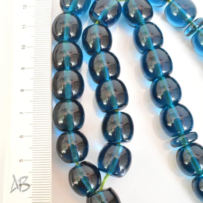 تسبیح سندلوس 33 دانه کد 1274 بودار آبی نفتی تراش قیچی شماره 14 - Image 3