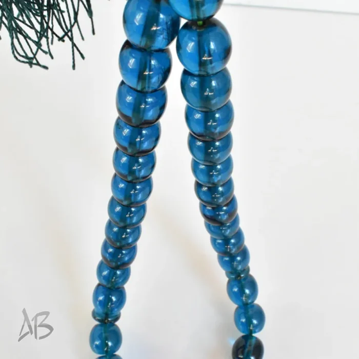 تسبیح سندلوس 33 دانه کد 1274 بودار آبی نفتی تراش قیچی شماره 14 - Image 4