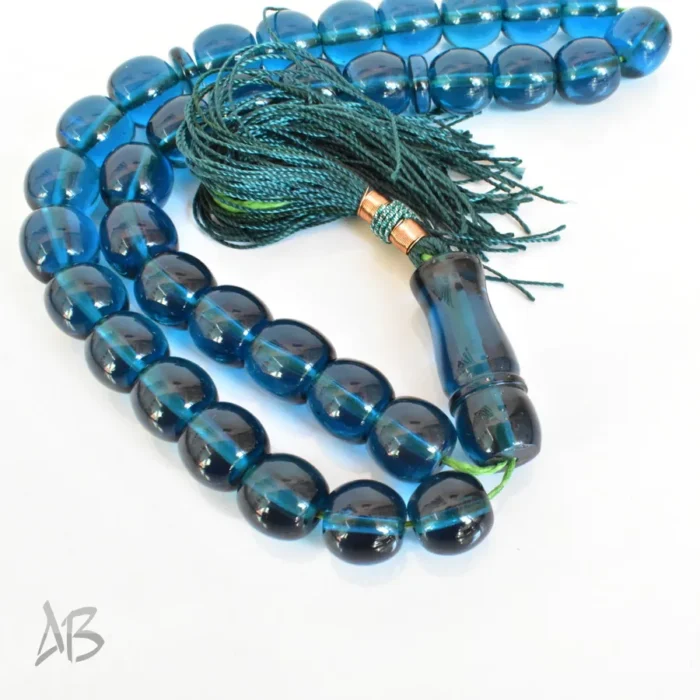 تسبیح سندلوس 33 دانه کد 1274 بودار آبی نفتی تراش قیچی شماره 14 - Image 6