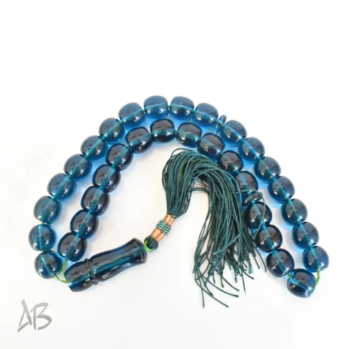 تسبیح سندلوس 33 دانه کد 1274 بودار آبی نفتی تراش قیچی شماره 14 - Image 8