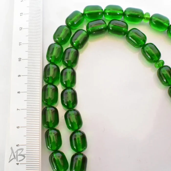 تسبیح سندلوس 33 دانه اصل کد 1277 بودار تراش بیضی سبز سیدی کوتاه و زیبا سایز 10 در 12 - Image 4