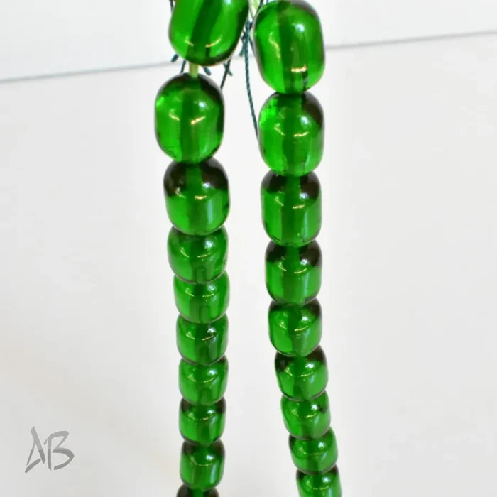 تسبیح سندلوس 33 دانه اصل کد 1277 بودار تراش بیضی سبز سیدی کوتاه و زیبا سایز 10 در 12 - Image 5