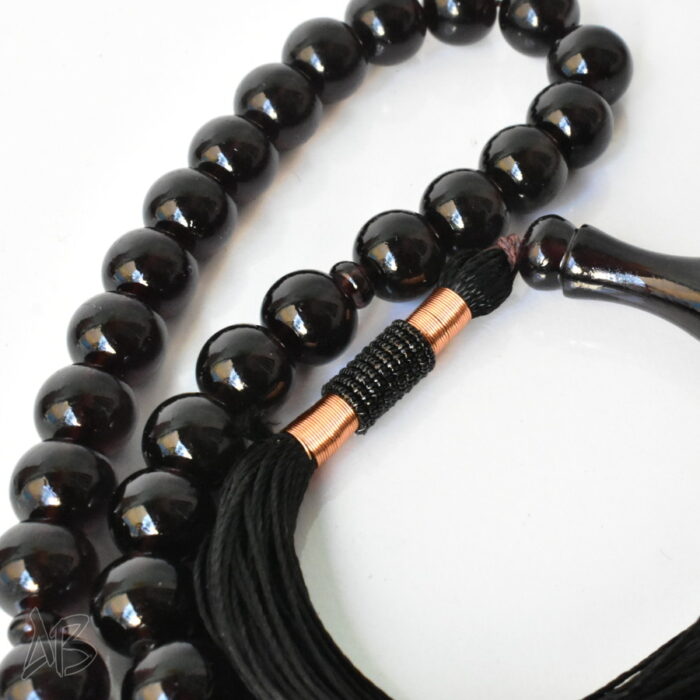 تسبیح سندلوس 51 دانه اصل بودار گرد مشکی رنگ جذاب سایز 10 کد 1285 آقابزرگ - Image 5