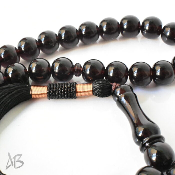 تسبیح سندلوس 51 دانه اصل بودار گرد مشکی رنگ جذاب سایز 10 کد 1285 آقابزرگ - Image 6