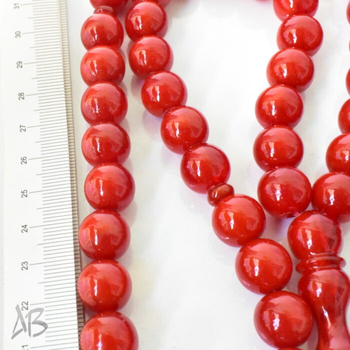 تسبیح سندلوس اصل بودار 45 دانه قرمز بسیار زیبا کد 1288 آقابزرگ - Image 4