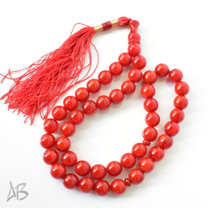 تسبیح سندلوس اصل بودار 45 دانه قرمز بسیار زیبا کد 1288 آقابزرگ - Image 8