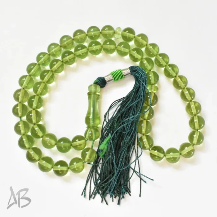 تسبیح سندلوس 51 دانه اصل بودار گرد سبز 10 در 12 کد 1179 آقابزرگ - Image 2