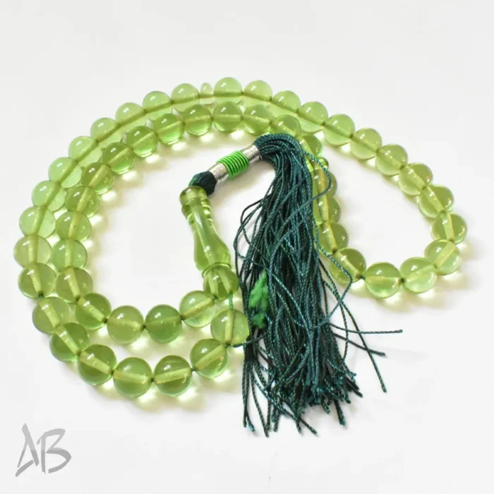 تسبیح سندلوس 51 دانه اصل بودار گرد سبز 10 در 12 کد 1179 آقابزرگ - Image 5