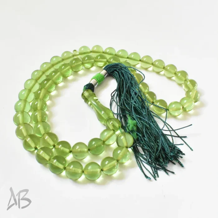 تسبیح سندلوس 51 دانه اصل بودار گرد سبز 10 در 12 کد 1179 آقابزرگ - Image 7