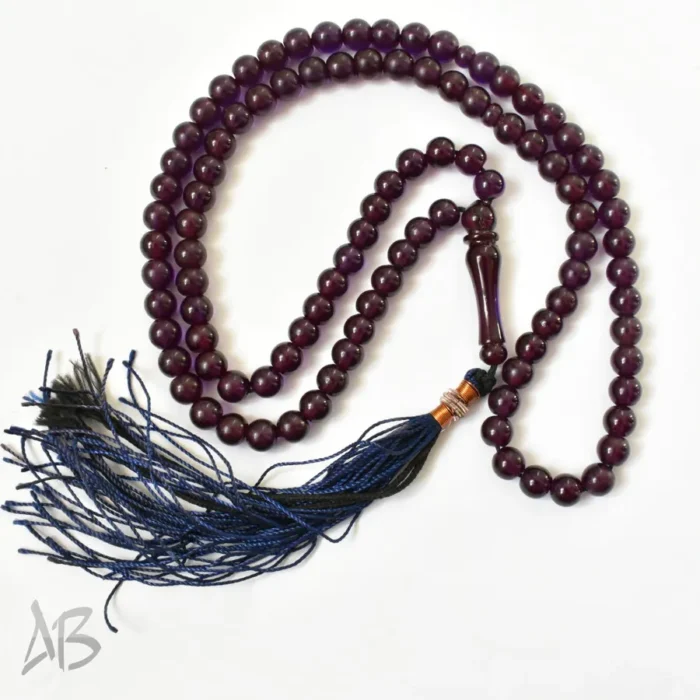 تسبیح سندلوس 100 دانه (101 دانه) کد 1205 بودار گرد آبی سیر سایز 8 آقابزرگ - Image 2