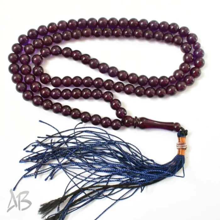 تسبیح سندلوس 100 دانه (101 دانه) کد 1205 بودار گرد آبی سیر سایز 8 آقابزرگ - Image 6