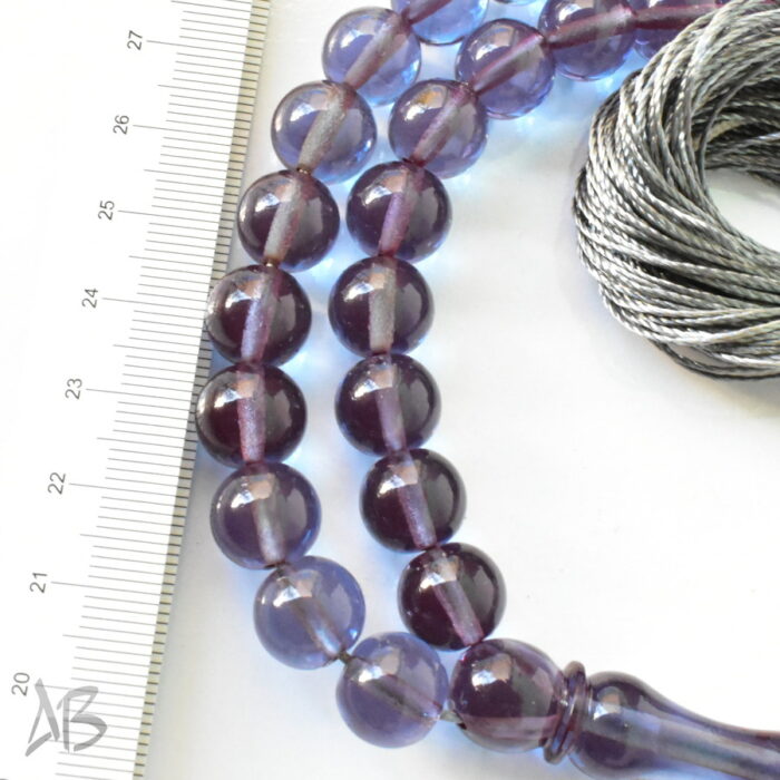 تسبیح سندلوس 51 دانه اصل بودار گرد آبی جذاب سایز 11 کد 1289 آقابزرگ - Image 4