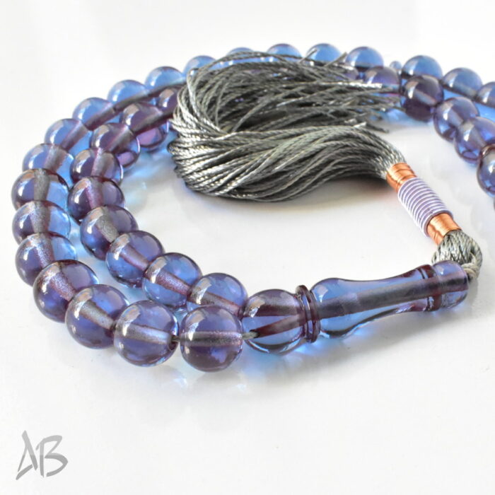 تسبیح سندلوس 51 دانه اصل بودار گرد آبی جذاب سایز 11 کد 1289 آقابزرگ - Image 5