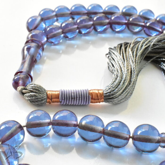 تسبیح سندلوس 51 دانه اصل بودار گرد آبی جذاب سایز 11 کد 1289 آقابزرگ - Image 6