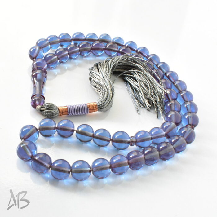 تسبیح سندلوس 51 دانه اصل بودار گرد آبی جذاب سایز 11 کد 1289 آقابزرگ - Image 7