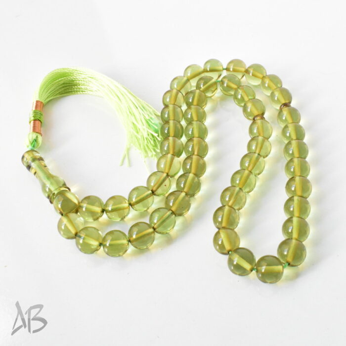 تسبیح سندلوس 51 دانه اصل بودار گرد سبز روشن سایز 11 کد 1290 آقابزرگ - Image 6