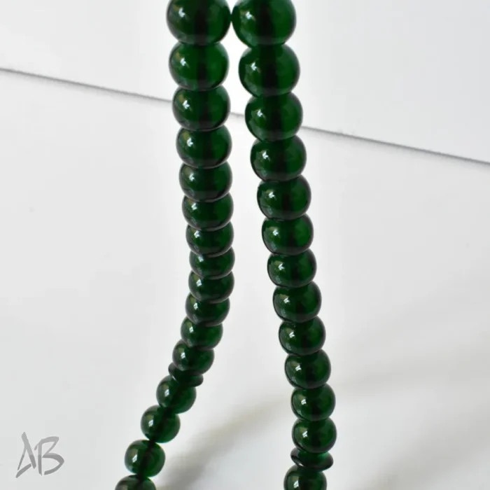تسبیح سندلوس اصل بودار 35 دانه شلغمی شماره 12 سبز تیره کد 1291 آقابزرگ - Image 4