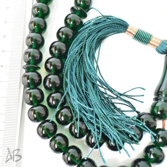 تسبیح سندلوس اصل بودار 35 دانه شلغمی شماره 12 سبز تیره کد 1291 آقابزرگ - Image 5