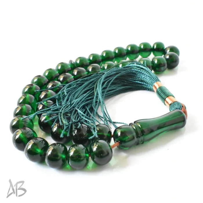 تسبیح سندلوس اصل بودار 35 دانه شلغمی شماره 12 سبز تیره کد 1291 آقابزرگ - Image 6