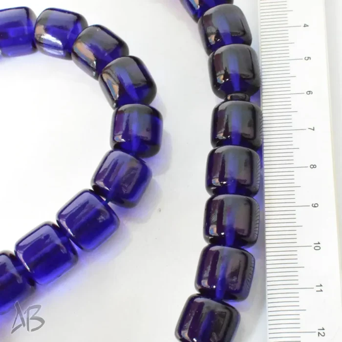 تسبیح سندلوس بودار 35 دانه اصل کد 1293 استوانه‌ای آبی بسیار خوشرنگ آقابزرگ - Image 4