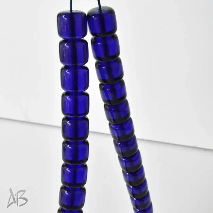 تسبیح سندلوس بودار 35 دانه اصل کد 1293 استوانه‌ای آبی بسیار خوشرنگ آقابزرگ - Image 5