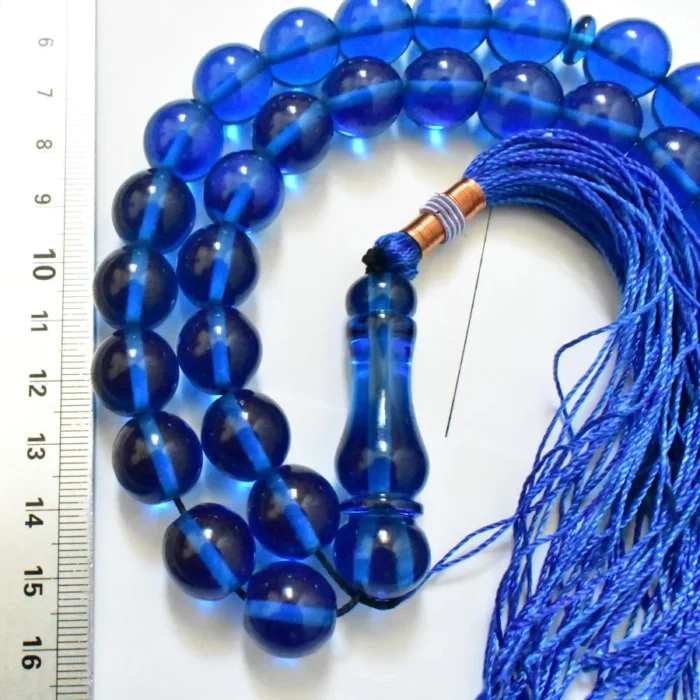 تسبیح سندلوس بودار 35 دانه اصل کد 1293 گرد آبی بسیار خوشرنگ آقابزرگ - Image 5