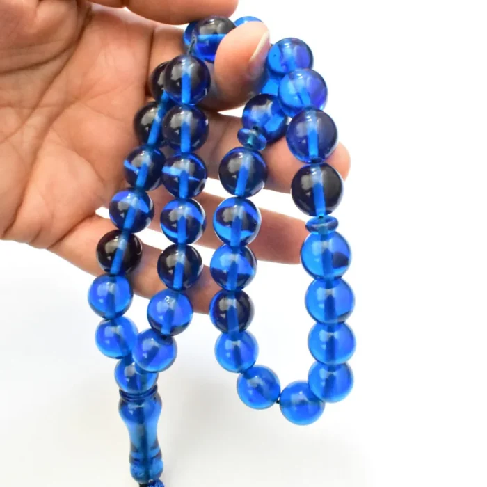 تسبیح سندلوس بودار 35 دانه اصل کد 1293 گرد آبی بسیار خوشرنگ آقابزرگ - Image 6