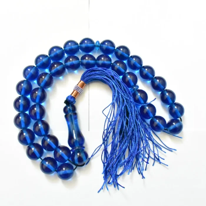 تسبیح سندلوس بودار 35 دانه اصل کد 1293 گرد آبی بسیار خوشرنگ آقابزرگ - Image 7