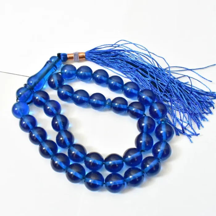 تسبیح سندلوس بودار 35 دانه اصل کد 1293 گرد آبی بسیار خوشرنگ آقابزرگ - Image 8