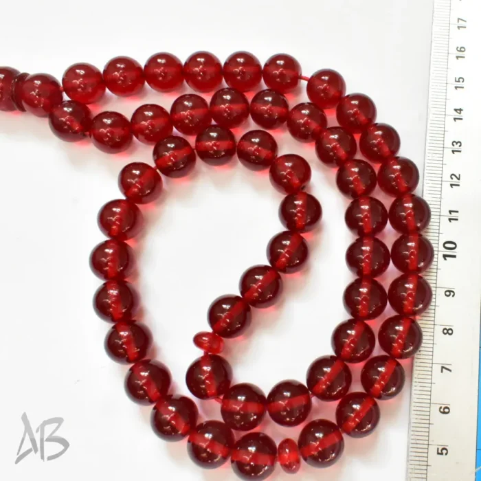 تسبیح سندلوس اصل بودار 51 دانه قرمز تراش گرد کد 722 - Image 3