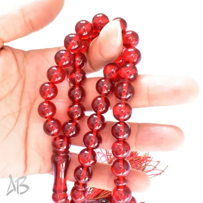 تسبیح سندلوس اصل بودار 51 دانه قرمز تراش گرد کد 722 - Image 4