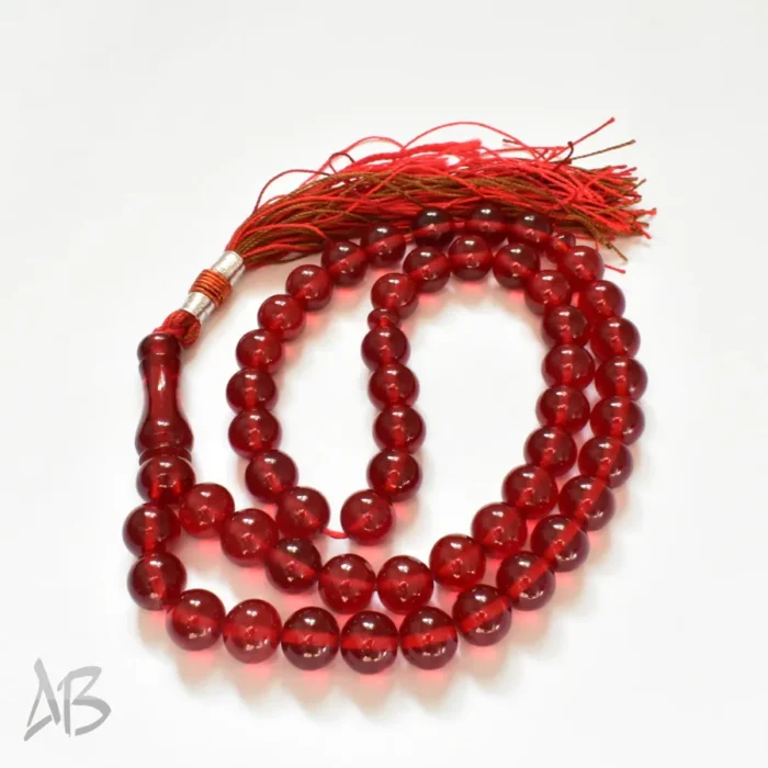 تسبیح سندلوس اصل بودار 51 دانه قرمز تراش گرد کد 722 - Image 5