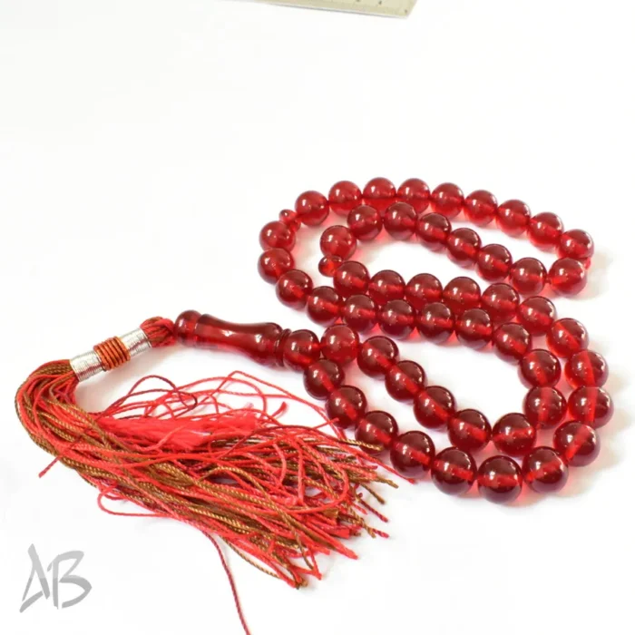 تسبیح سندلوس اصل بودار 51 دانه قرمز تراش گرد کد 722 - Image 7