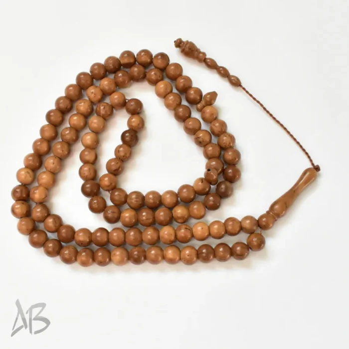 تسبیح نارجیل (نارجین) مصری 100 دانه اصل دست ساز کد 874 آقابزرگ - Image 2