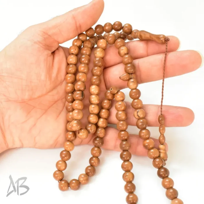 تسبیح نارجیل (نارجین) مصری 100 دانه اصل دست ساز کد 874 آقابزرگ - Image 4