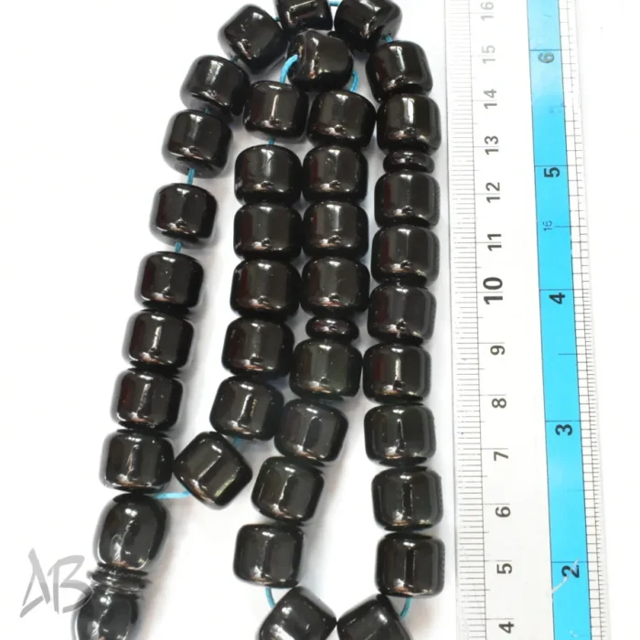 تسبیح سندلوس 37 دانه اصل کد 973 بودار تراش استوانه‌ای تیره آقابزرگ - Image 3