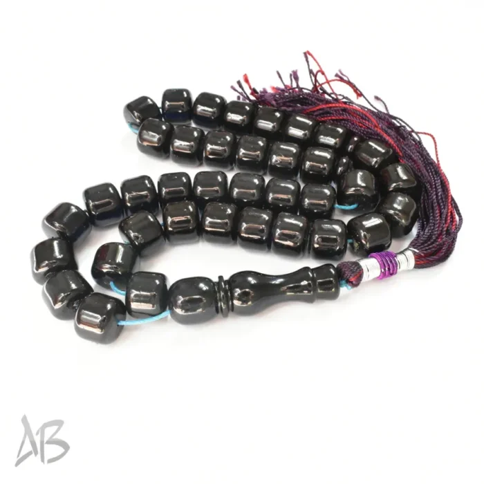 تسبیح سندلوس 37 دانه اصل کد 973 بودار تراش استوانه‌ای تیره آقابزرگ - Image 6