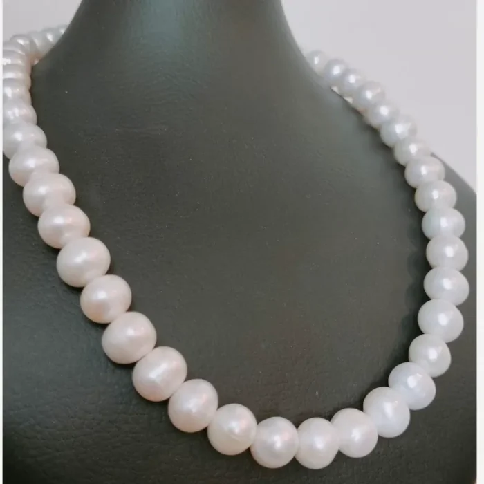 گردنبند مروارید پرورشی اصل منظم 8 تا 10 میل درشت قفل استیل رنگ ثابت کد mv11 - Image 2