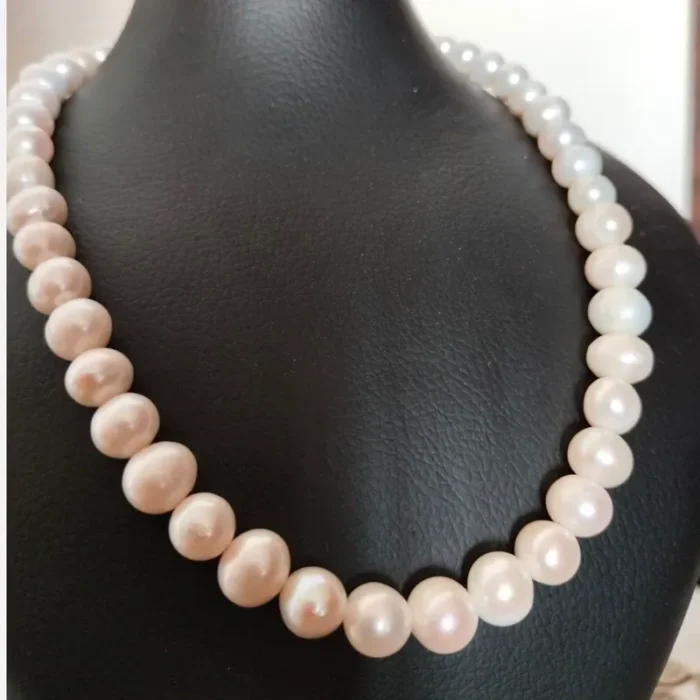 گردنبند مروارید پرورشی اصل منظم 8 تا 10 میل درشت قفل استیل رنگ ثابت کد mv11 - Image 5