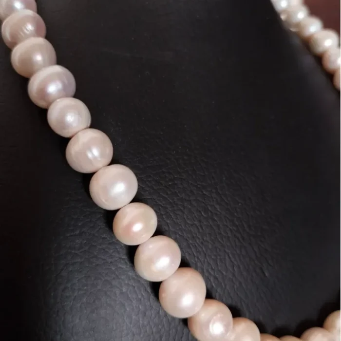 گردنبند مروارید پرورشی اصل منظم 8 تا 10 میل درشت قفل استیل رنگ ثابت کد mv11 - Image 10