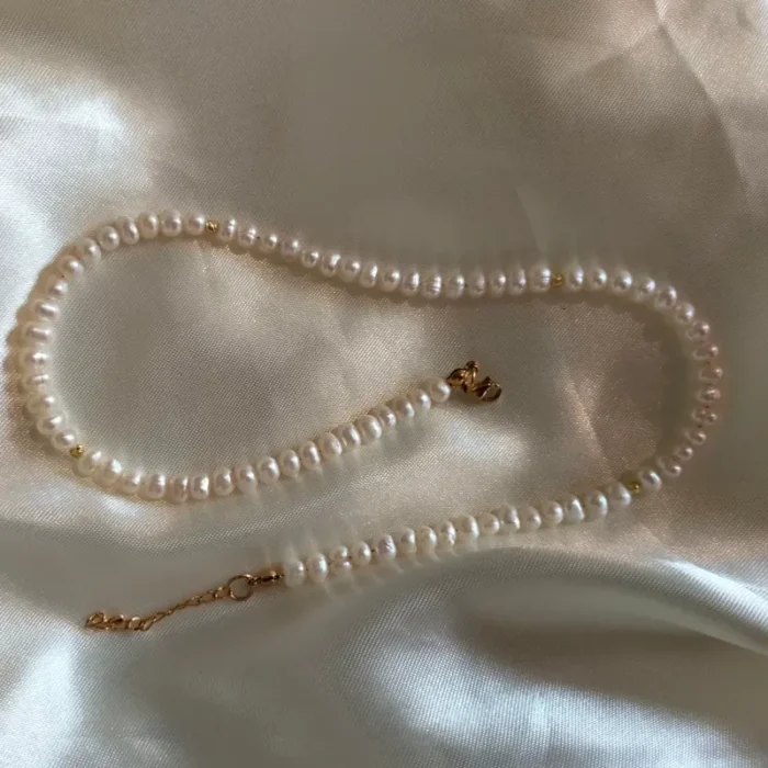 گردنبند مروارید پرورشی سایز 4 با قفل استیل کد mv12 - Image 4