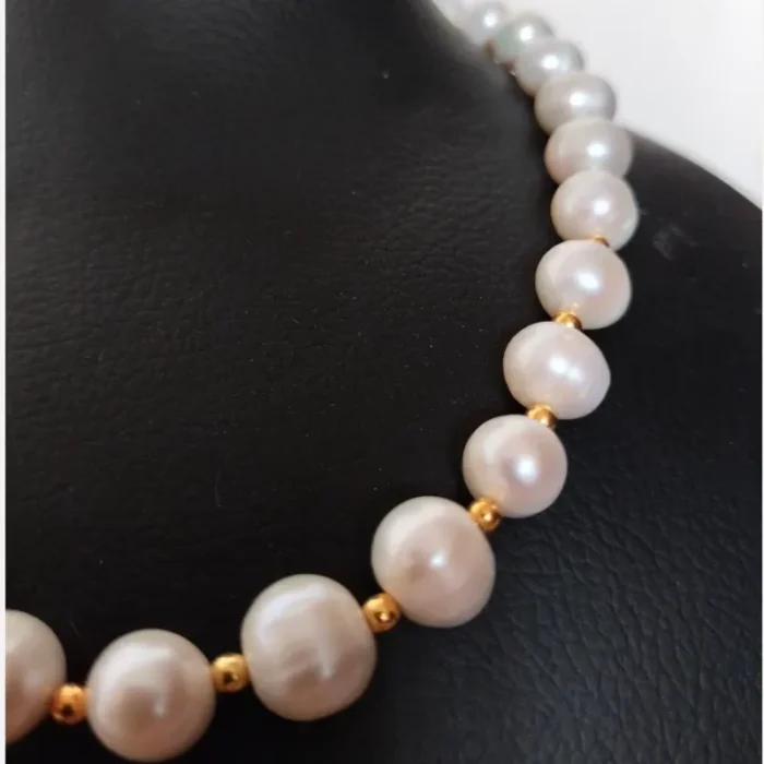 گردنبند مروارید پرورشی سایز 9 تا 10 متریال استیل رنگ ثابت کد mv14 - Image 2