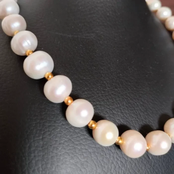 گردنبند مروارید پرورشی سایز 9 تا 10 متریال استیل رنگ ثابت کد mv14 - Image 4