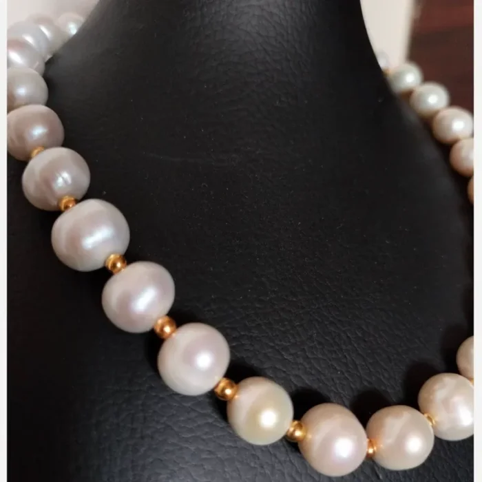 گردنبند مروارید پرورشی سایز 9 تا 10 متریال استیل رنگ ثابت کد mv14 - Image 6