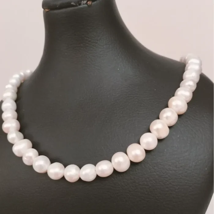 گردنبند مروارید پرورشی سایز 9 نامنظم بدون شیار کد mv15 - Image 2